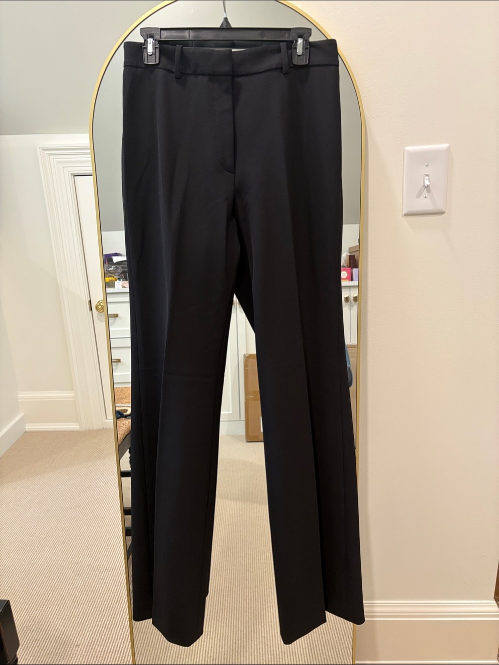 Women's Black Straight-Leg Dress Trousers
